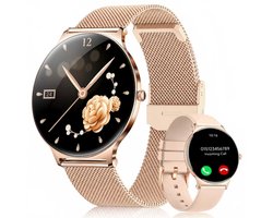FOSMET Smartwatch Dames - Ultradun - 1,56" AMOLED Display - 20 Dagen Batterijduur - IP68 + 5ATM Waterdicht - 150+ Sportmodi - Bluetooth Bellen - SpO2 - Hartslagmeter - Bloeddrukmeting - Slaapmonitor - Notificaties - iOS/Android - Cadeau voor Vrouwen