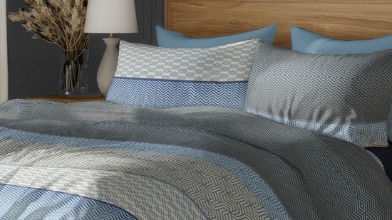 Satin d'Or Maddox Dekbedovertrek - Extra breed - 260x200/220 cm - Blauw — afbeelding 4