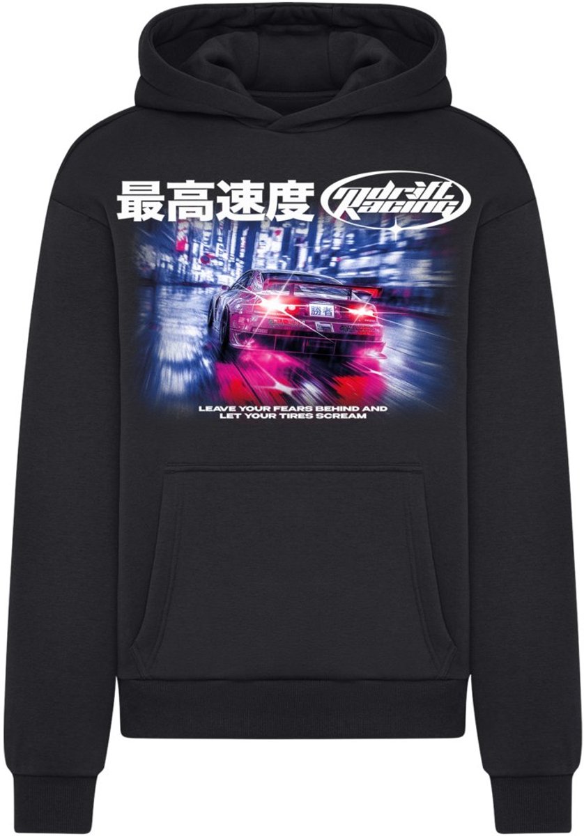Mister Tee Drift Racing Fluffy Hoodie/trui L Zwart
