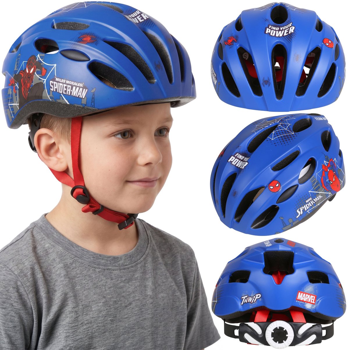 MARVEL Spider-Man VEILIGE fietshelm IN-MOLD voor jongens, VERSTELBAAR 48-52 cm