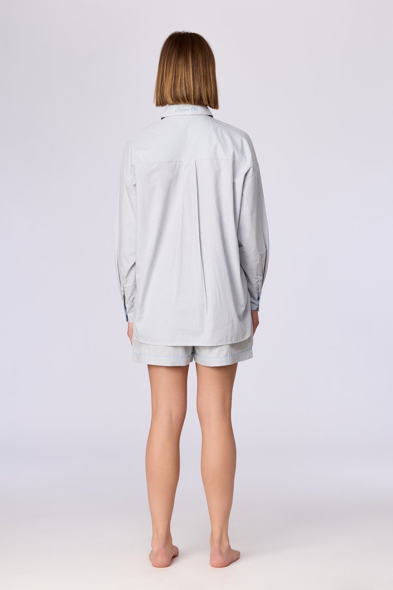 Woody Dames pyjama grijze ruit - maat S