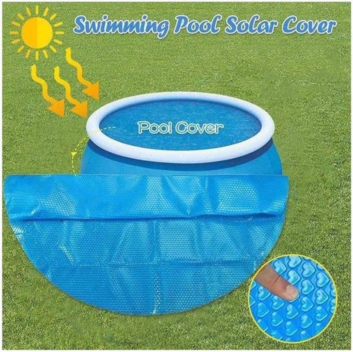 Zonneafdekking Zwembad - Isolatiefolie Spa - Water Besparen - UV Bescherming - 3 m - Blauw
