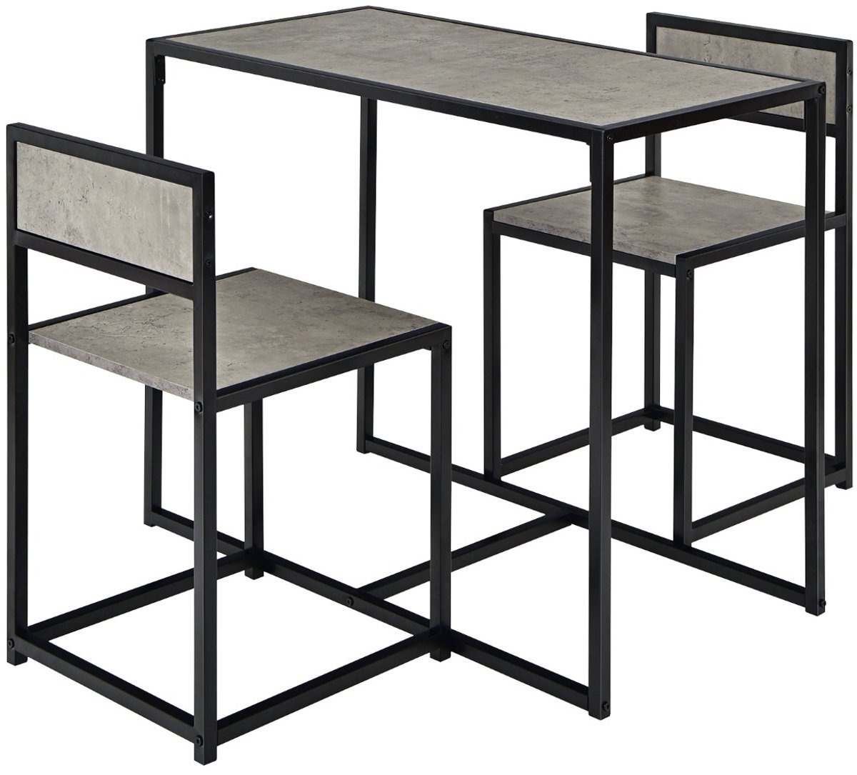 SureDeal® - Eettafel - Delig Keukenbar Statafel - Barstoelen Keuken Zitgroep - Metalen Keukentafel Hout - 90x47x76 cm - Grijs