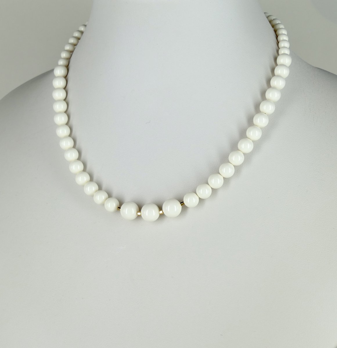 KAYEE - Parelketting van Swarovski parels - ivoorkleurig - 45cm