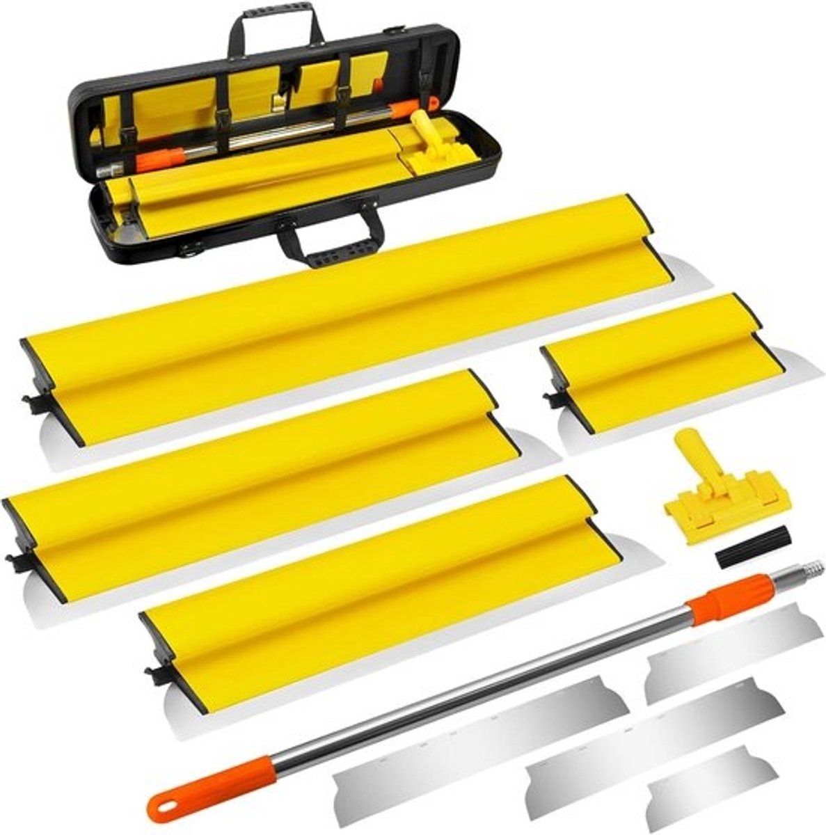 Oppervlaktenspatel Set - Plamuurmessen Troffels - Wandafwerking Gipsplaat - Verstelbare Lange Greep - 25 40 60 80cm