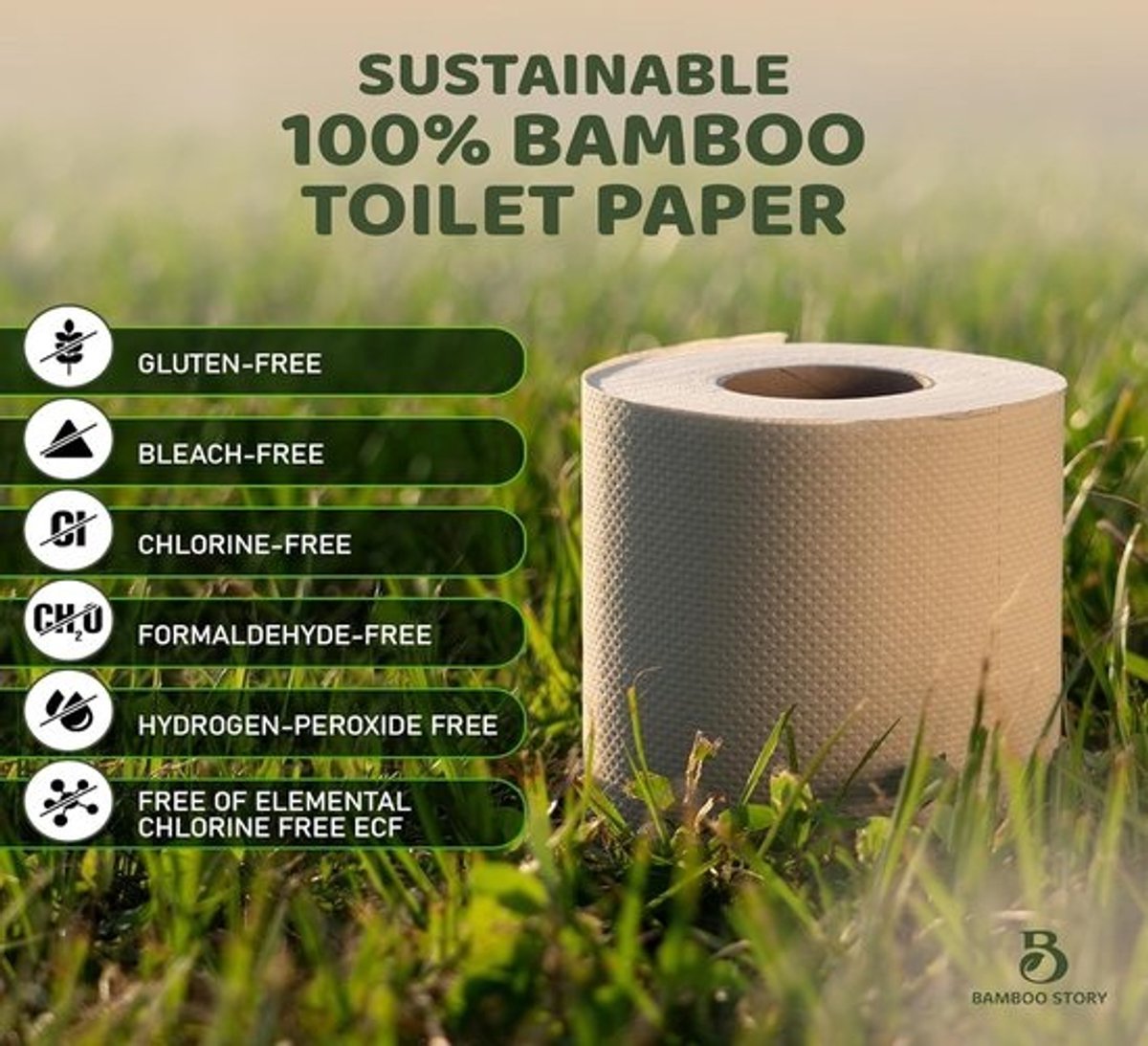 Bamboe Toiletpapier - Zacht en Sterk - Dagelijks Gebruik - Ongebleekt en PFA-vrij - 24 Rollen 3-Laags - Natuurlijk Bruin