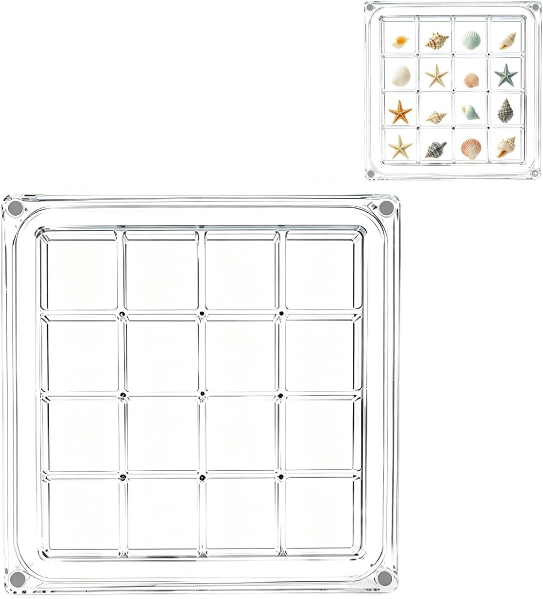 Transparante Acryl Opbergdoos voor Schelpen, Parels en Kleine Sieraden - Ideaal voor Zomerdecoratie en Organisatie