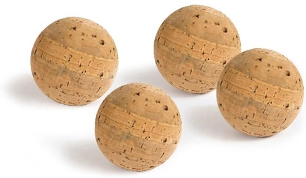 Kurk Massageballen - Triggerpoint Ballen - Spierontspanning Thuis - Set van Vier - 3 cm Diameter - Natuurlijk Kurk