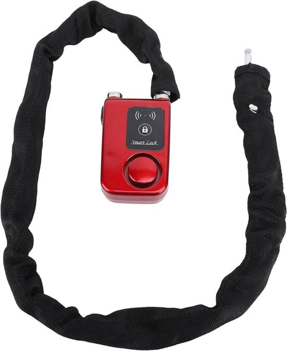 Voertuig Kettingslot - Smart Fietslot - Voertuig Beveiligen - APP-bediening Alarm - 80 cm - Rood