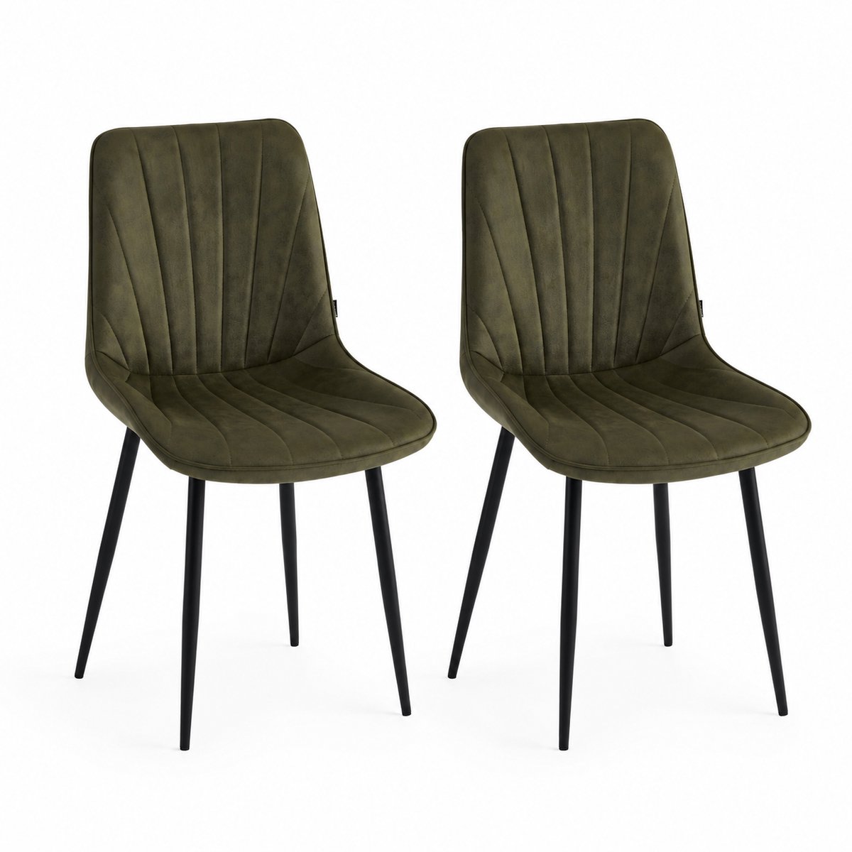 Colenis - Lesedi Eetkamerstoel - Set Van 2 - Groen - Microfiber Stof