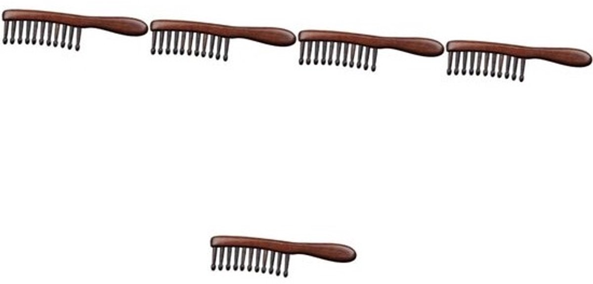 Krulkam Set - Houten Kam - Haar Ontklitten - Brede Tanden - 20 cm Lengte - Natuurlijk Hout