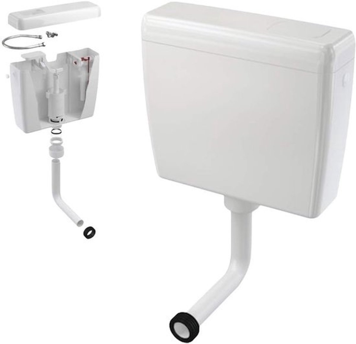 Toilet Spoelbak - Reservoir - Toilet Spoelen - Instelbaar Waterverbruik - 39x44x13 cm - Wit