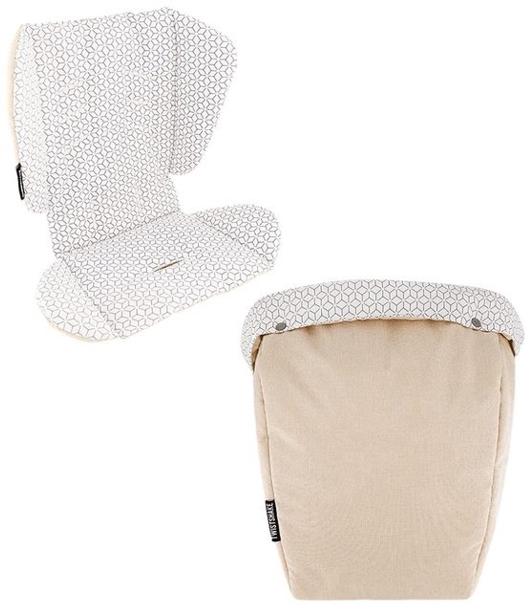 Kinderwagen Zitting - Zitje Voetenzak - Comfortabel Reizen - Ademend Zacht Materiaal - 48x44x10 cm - beige