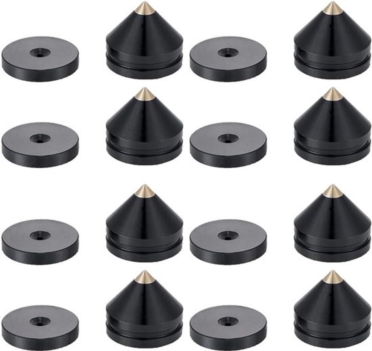 Luidspreker Voet Pads - Isolatie Spikes - Stabiele Plaatsing - Aluminium Legering - 20mm Hoogte - Zwart