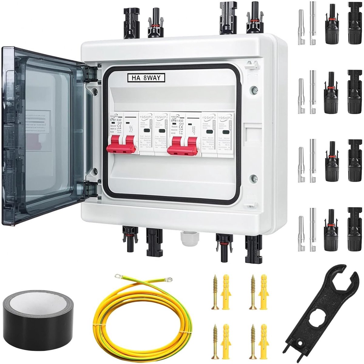 Zonnepaneel overspanningsbeveiliging, DC 40A/500V schakelaar – IP65 waterdichte bescherming, betrouwbare bliksembeveiliging en spanningsbeveiliging voor zonnepanelen