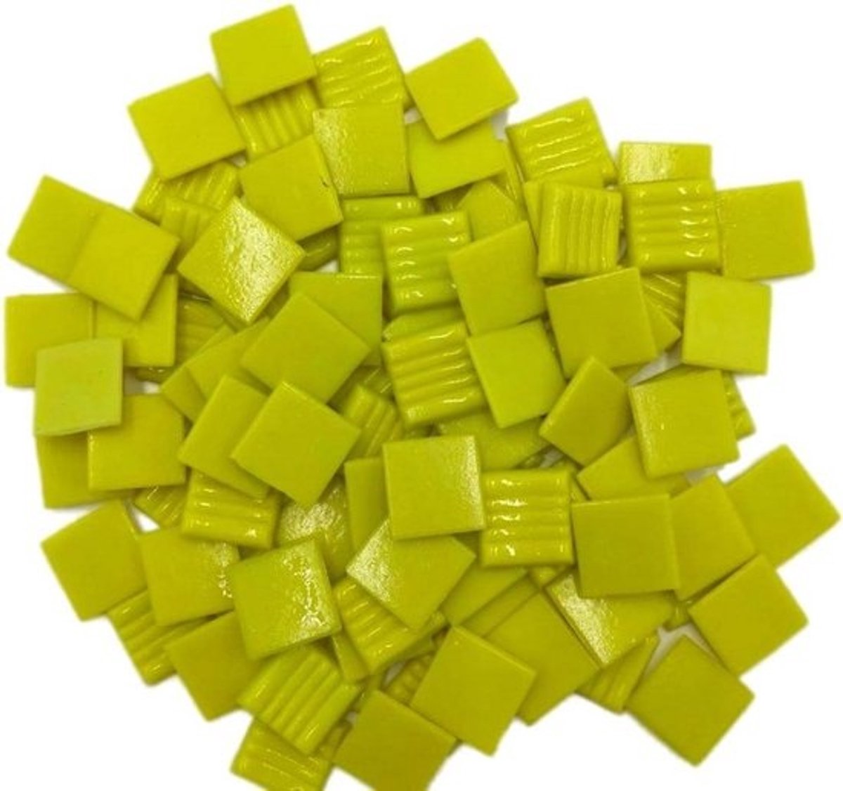 Glazen Mozaïek Steentjes - Kleurrijke Tegeltjes - Creatief Knutselen - Kleine Vierkante Stukjes - 2x2 Centimeter - Geel