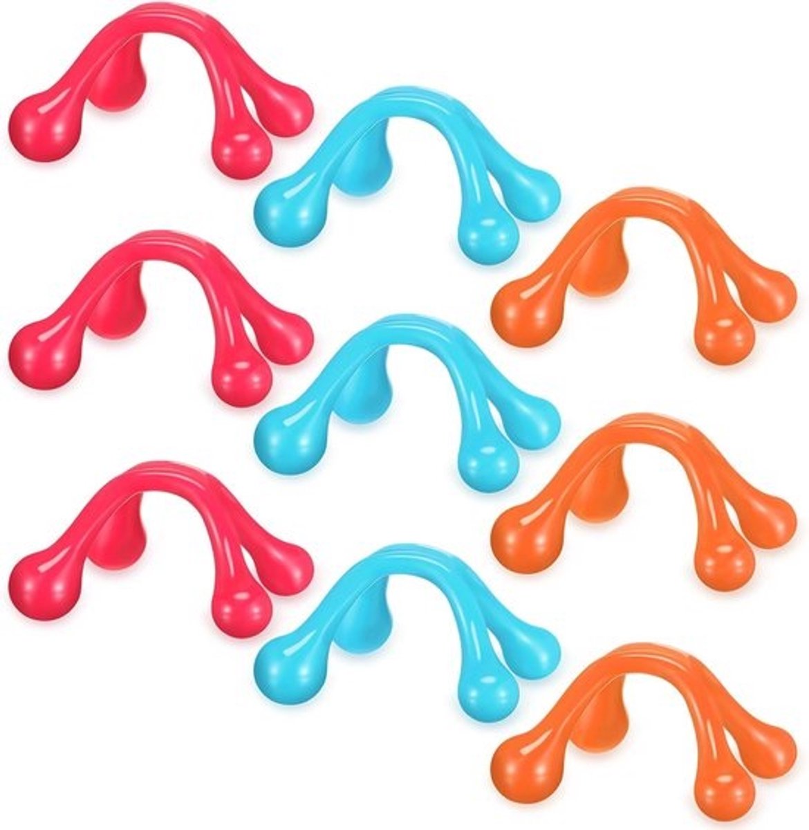 9x Handmatige 4-Punts Massage Tool voor Nek, Rug en Handpalm - Ideaal Kantoor of Kerstcadeau
