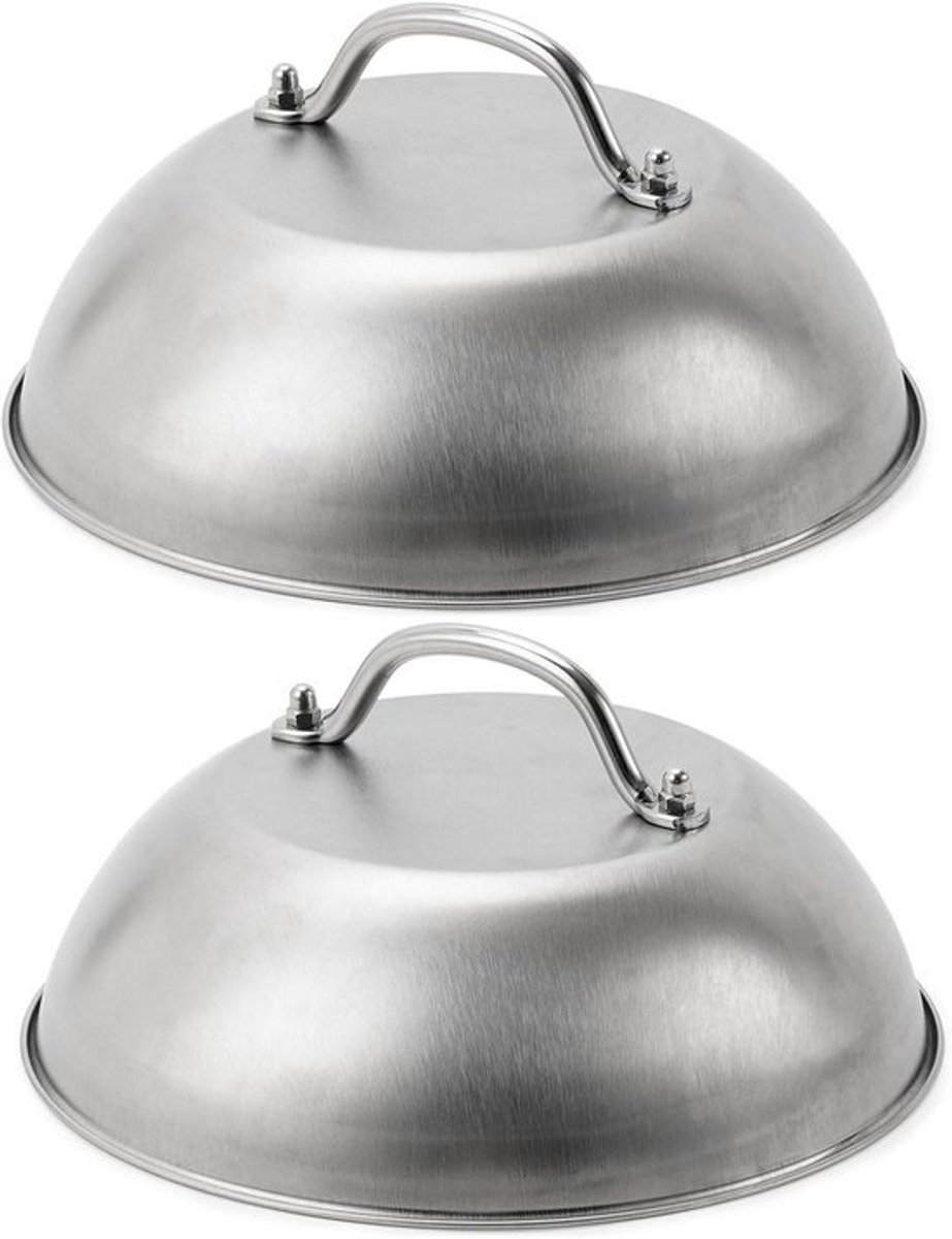 RVS Kaassmelter voor Hamburgers en Burgers - 23 cm Boterhamkap - Ideaal voor Platte Grills en Bakplaten