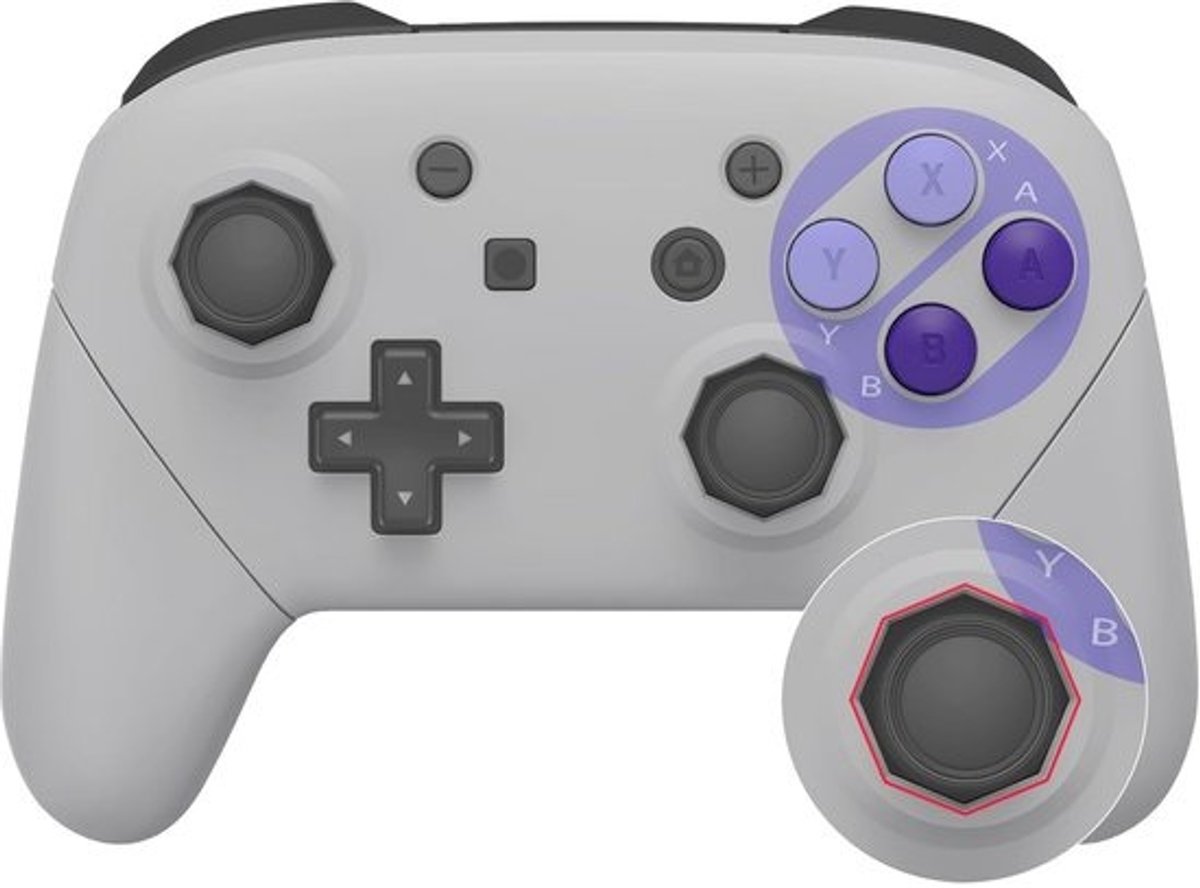 Controller Shell - Controller Behuizing - Controller Aanpassen - SNES Stijl Ontwerp - 16.5 x 11.5 cm - Grijs