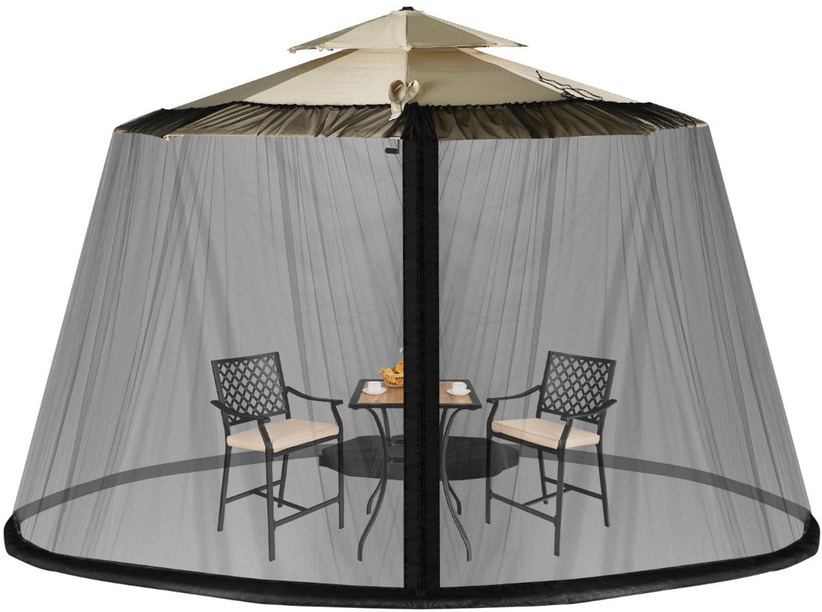 SureDeal® - Partytent - Parasol Klamboe - Deuren - Dubbele Rits Parasol - Zwart - 12,5x2,3 cm