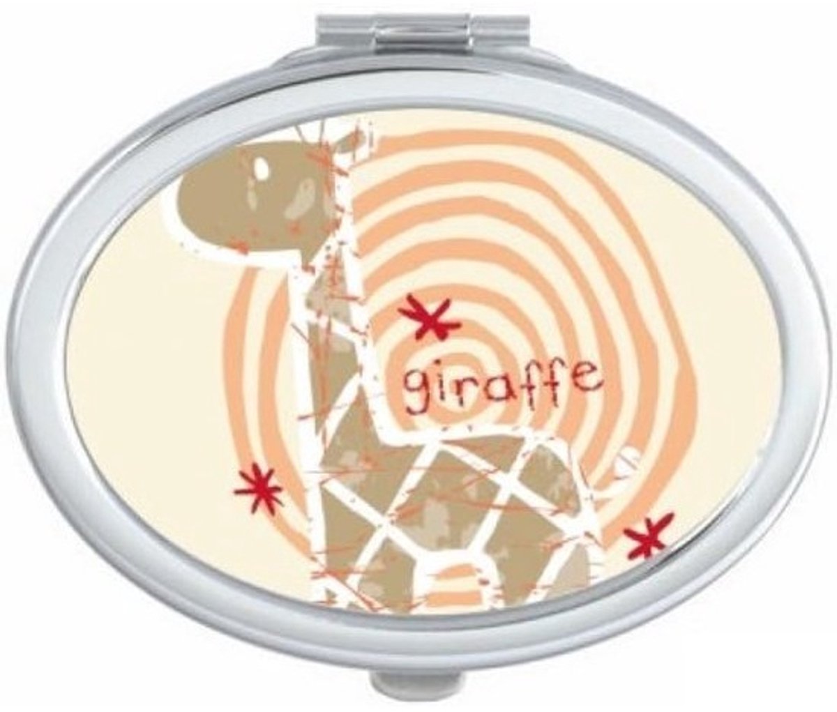 Compacte Make-up Spiegel - Handspiegel Pocket - Snel Bijwerken - Ontwerp Bedrukt Metaal - 7 x 6 cm - Multicolor