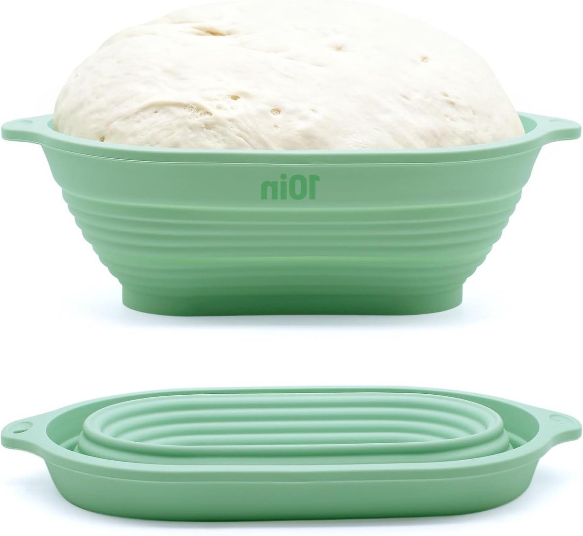 Brood Rijs Vorm - Bakmand Fermentatie - Brood Bakken - Opvouwbaar Design - 28 cm - Groen