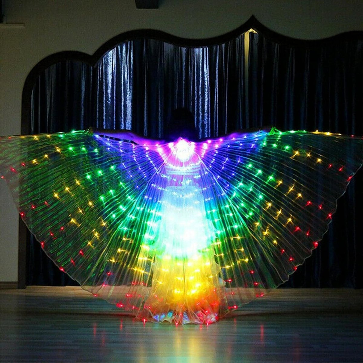 Verlichte Vlindervleugels voor Buikdans, 360 Graden Performances, Carnaval en Halloween Kostuum Accessoires
