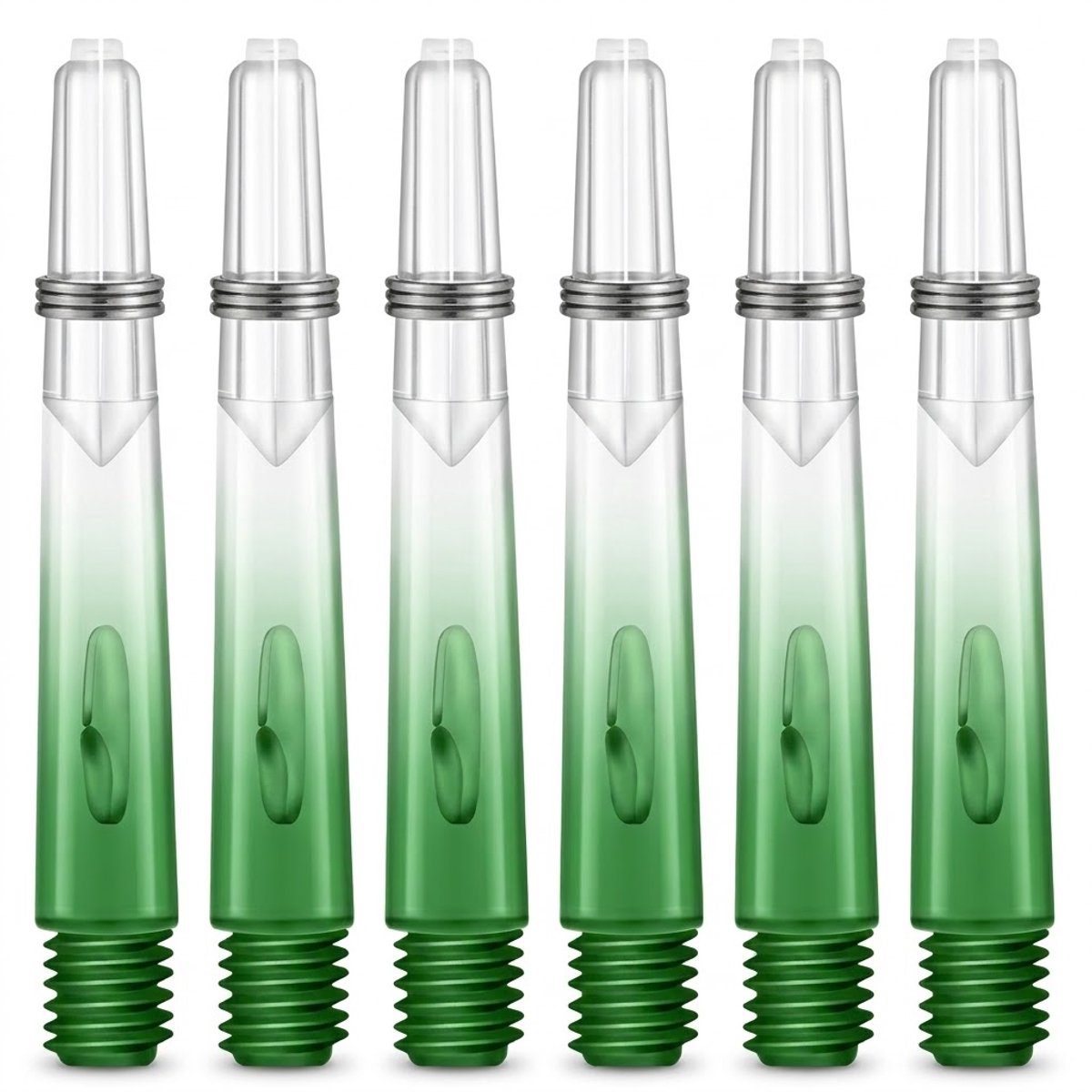 Groen wit transparant kunststof dart shafts 40mm dart shafts set voor heren en dames 2BA schroefdraad standaard model lichtgewicht darts accessoires set van 6 stuks