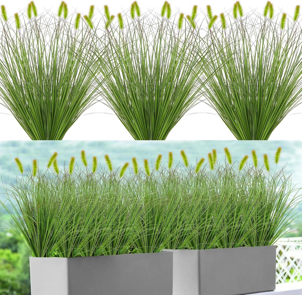 DEMIUKO 20 Bundels Kunstplanten Buiten 43CM Struiken Bosjes Kunstgras Uv-bestendig Struikgewas Weerbestendig - ShopVlot