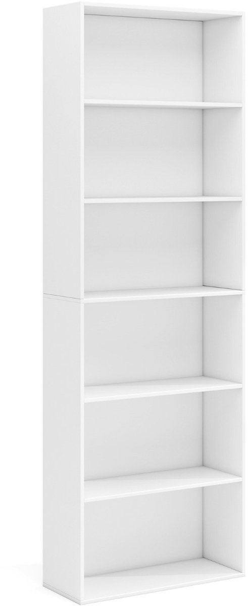 SureDeal® - Boekenkast - 6-laags Open Rek - 60x23,5x178 cm - Wit
