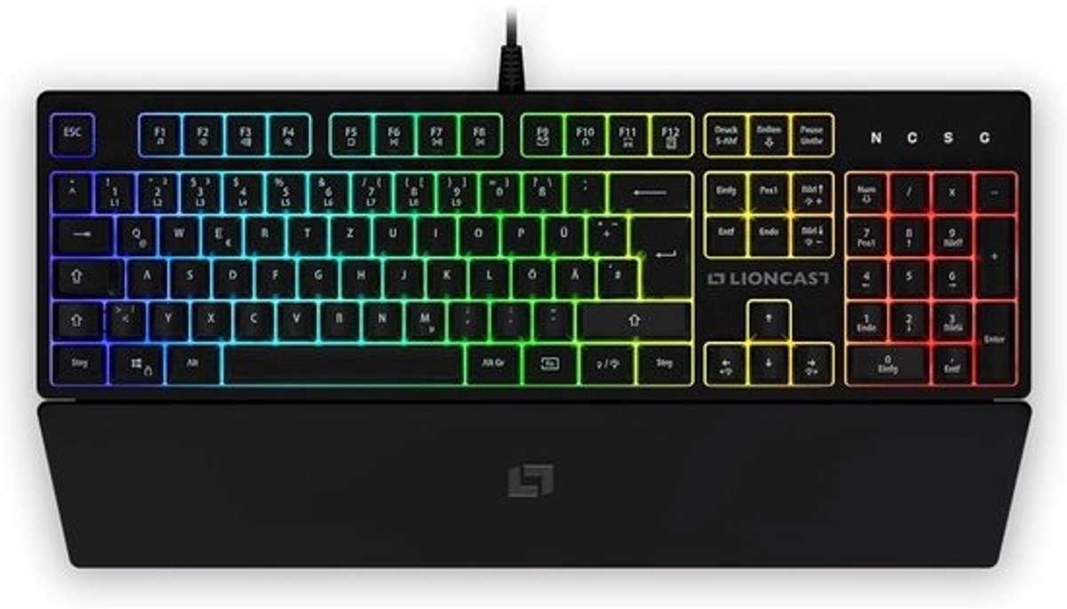 RGB Gaming Toetsenbord 75% met Polssteun - Verlicht Zwart PC Gaming Toetsenbord