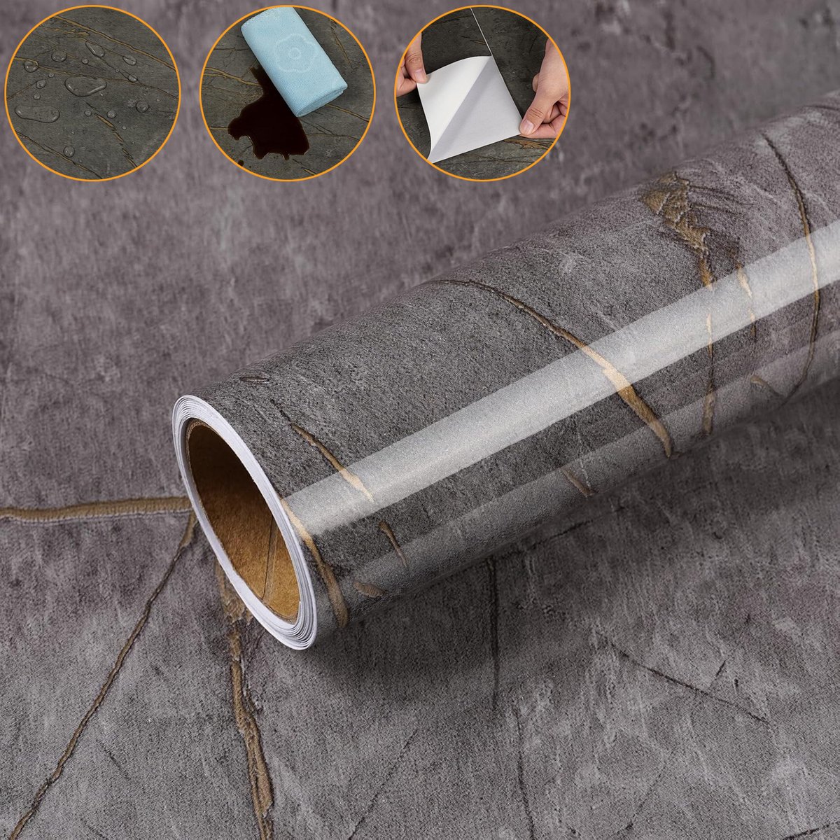 60*500cm Marmerbehang - Zelfklevend Plakfolie - Vinylfolie - Zelfklevend Behang - Muursticker Voor Slaapkamer En Badkamer