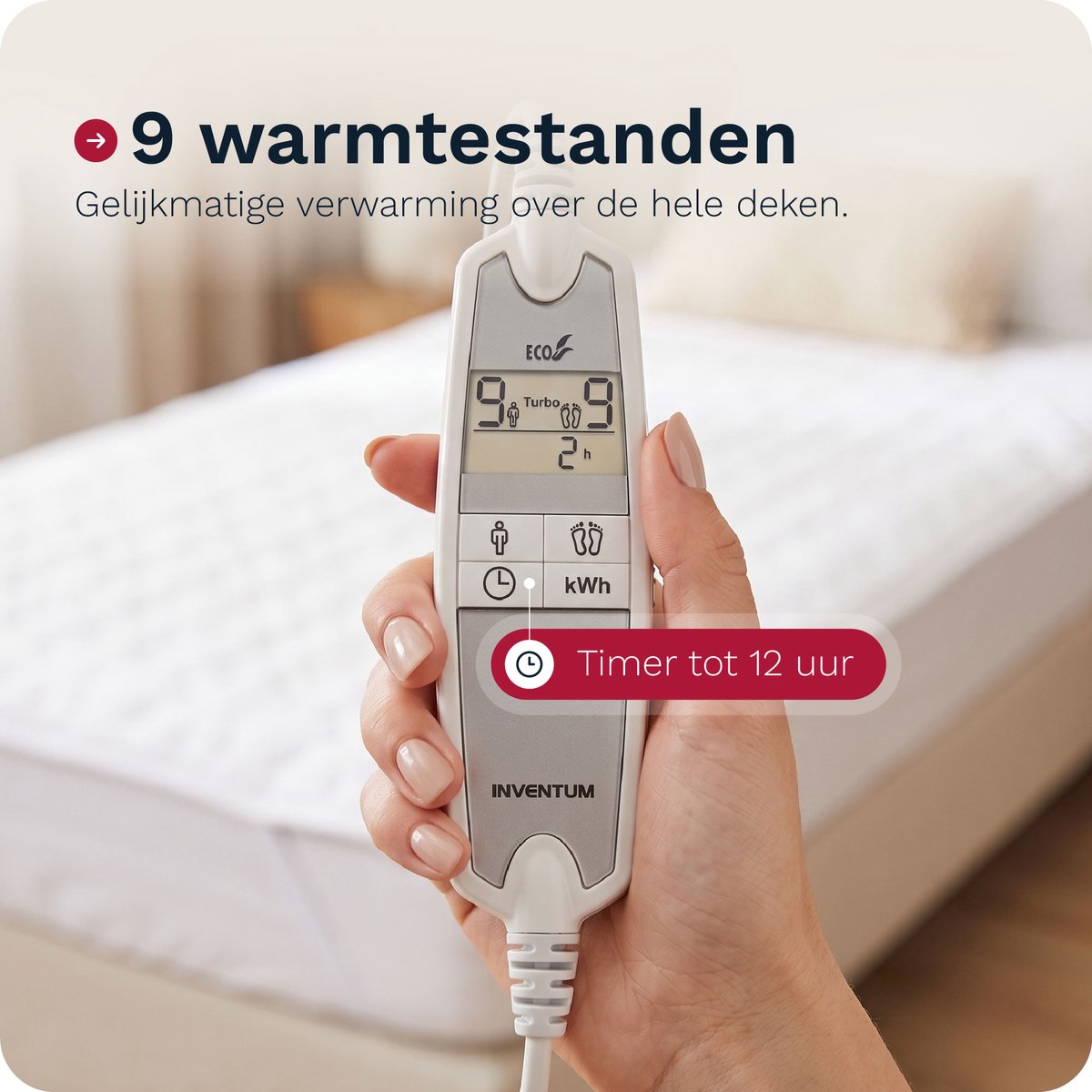 Inventum HN297V Elektrische Onderdeken 160x160 cm Wit - afbeelding 3