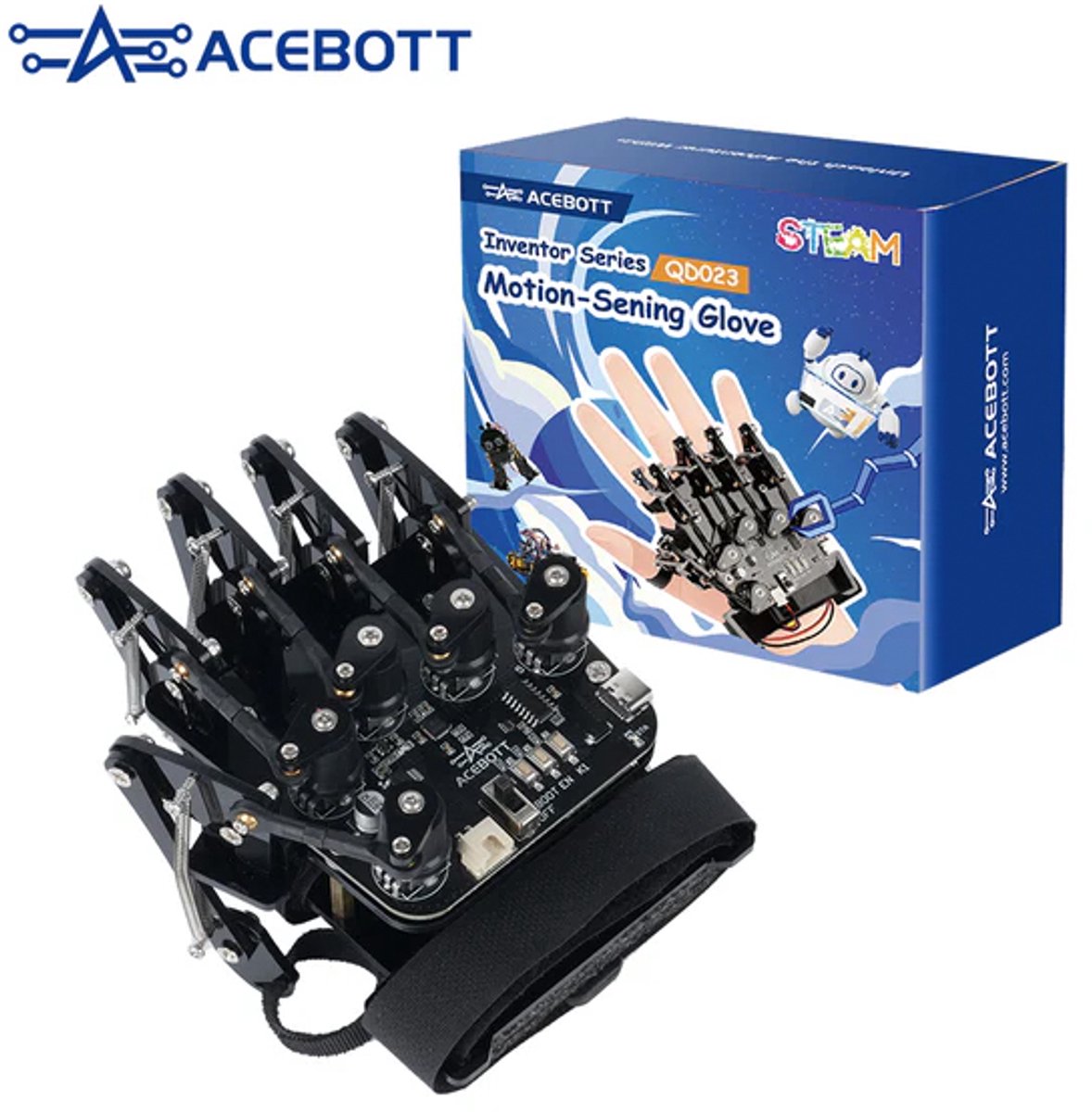 ACEBOTT QD023 Motion‑Sensing Glove – ESP32‑gestuurde Handschoen voor Robotbesturing