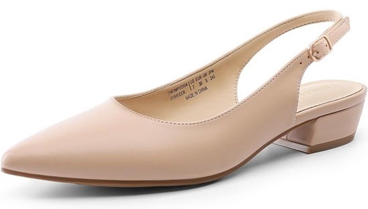 Elegante Slingback Pumps met Lage Blokhak en Spitse Neus voor Dames - Geschikt voor Werk en Feest