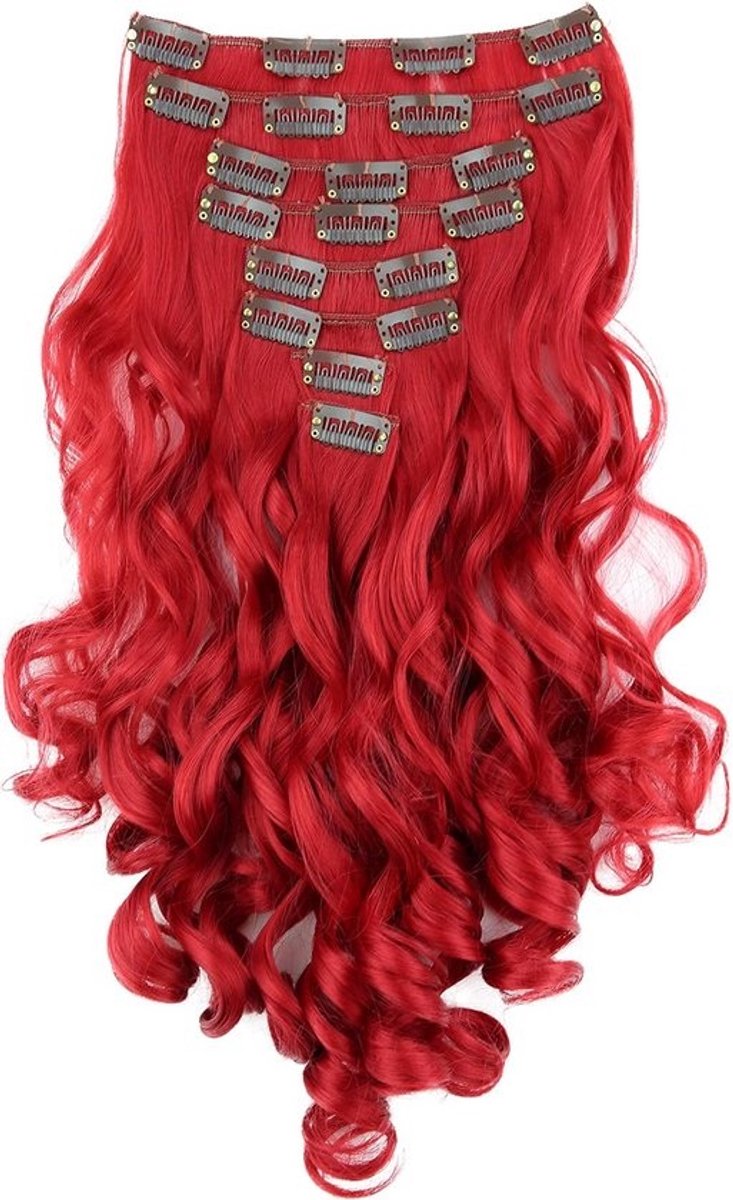 Golvende Clip-In Haarverlengingen Set 8 Delig 35cm Volumineus Synthetisch Haar