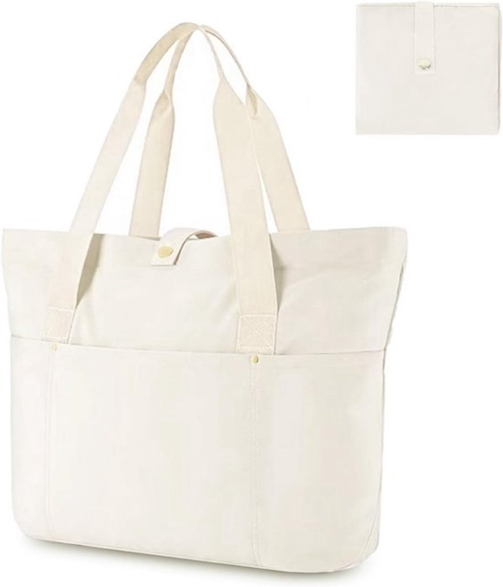 Grote Dames Shopper Tas - Waterdichte Tote Bag met Rits en Vakken - Strandtas & Reistas