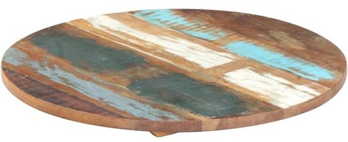 Tafelblad - Blad Massief Hout - Meubels Maken - Gerecycled Materiaal - 50 cm Rond - Houtkleur