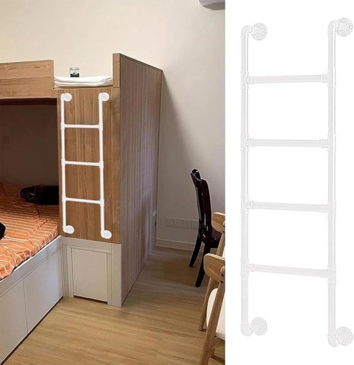 Metalen Vlizotrap - Zoldertrap Ladder - Veilig Instappen - Antislip Treden - 120cm Hoog