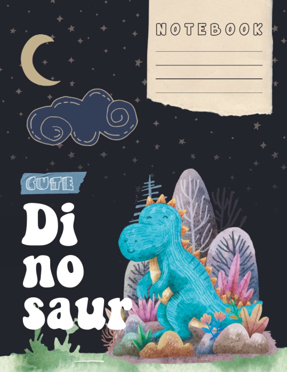Cute Dinosaur Composition Notebook:: Ruled Paper - College and School Composition Book - 100 Pages - ShopVlot