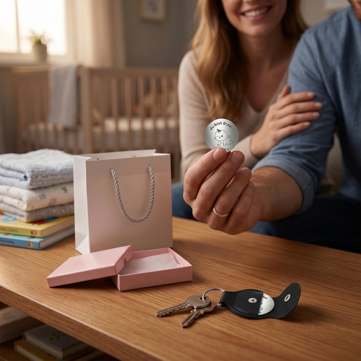 Beslissingsmunt voor nieuwe mama - Perfect cadeau voor aanstaande ouders, met luxe doos en beschermhoes - ShopVlot