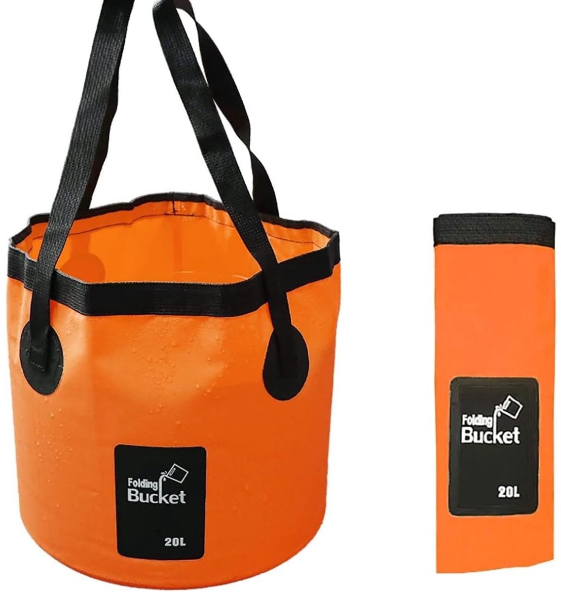 SSTRWGOOD Opvouwbare wateremmer / opvouwbare wastafel / afwasbak - 20L - Campingwastafel - Geschikt voor kamperen, wassen, reizen, wandelen, vissen, varen, tuinieren, feesten en autowassen - 30 x 27 cm - Oranje