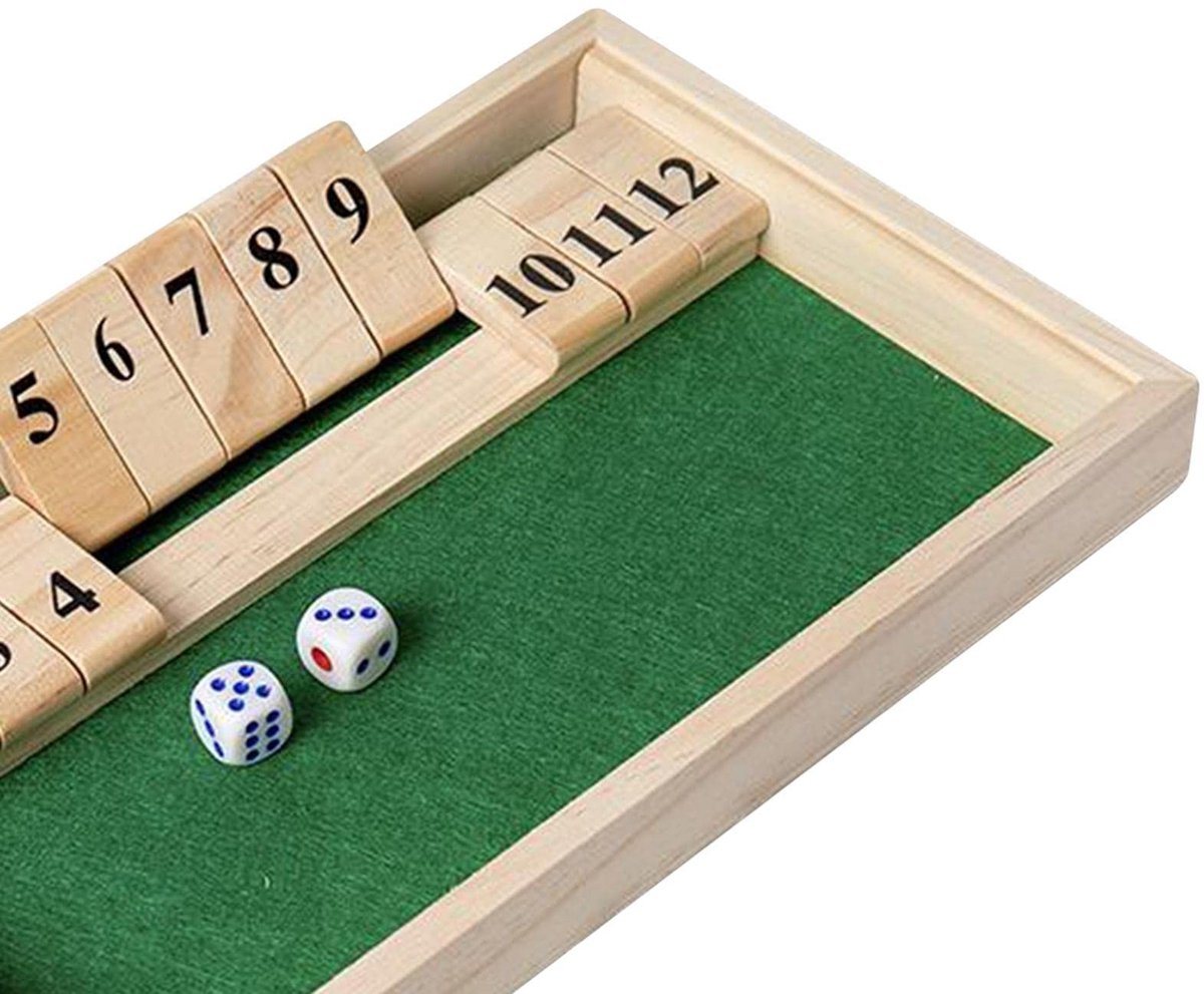 Dailygoods- Dobbelspel Houten Spelset - 2 Dobbelstenen - Waterdicht - Groen Vilt - Spel voor Volwassenen - Perfect voor Feesten - Bordspel