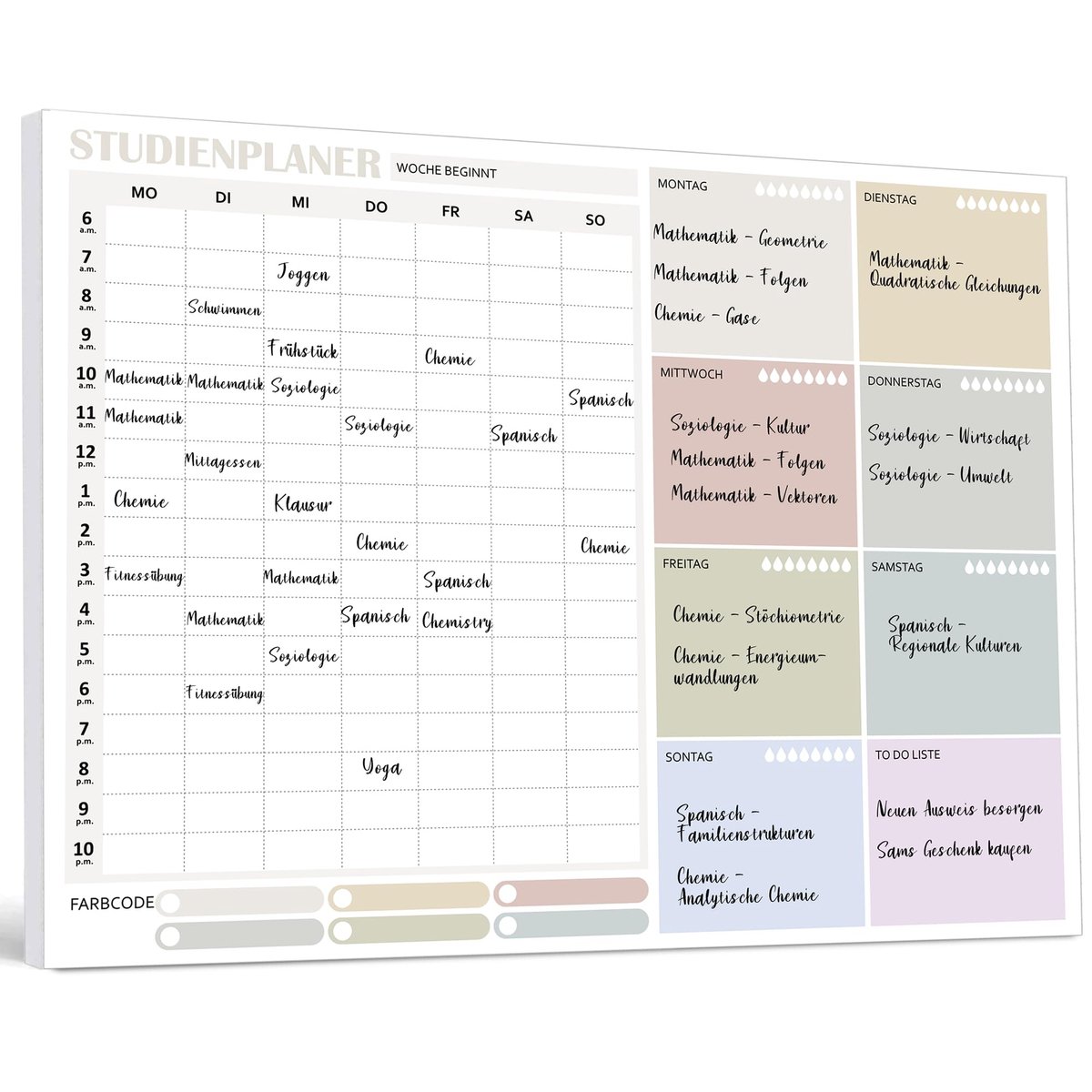Dailygoods- Studieplanner A4 - 50 Vellen - Weekplanner - Lerarenbenodigdheden - Leerplanner - Schoolbenodigdheden - Persoonlijke Aanpassing - Studentenplanner
