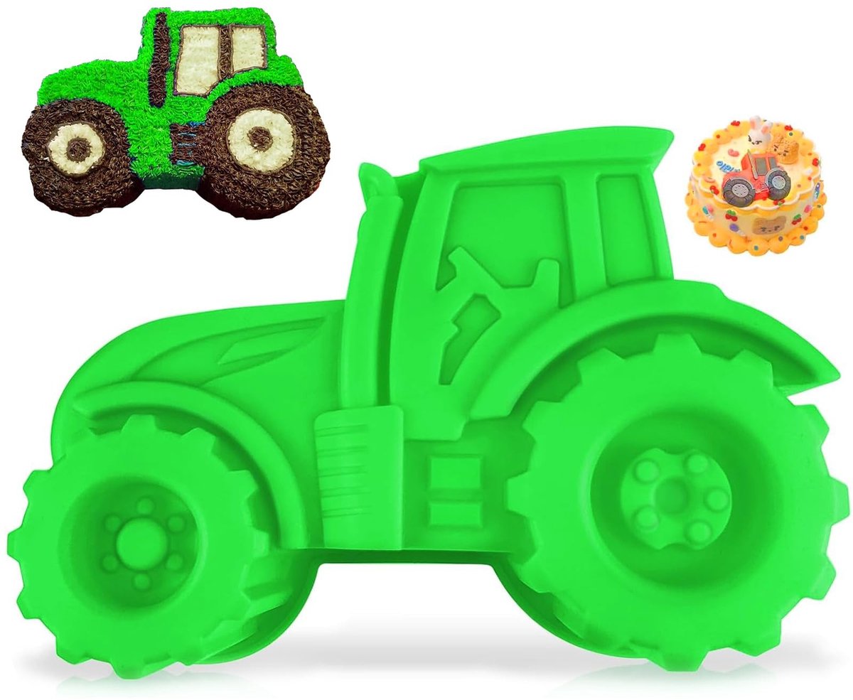 Dailygoods - 3D Tractor Bakvorm Auto Siliconen Vorm Tractor Vorm Vrachtwagen Vorm Cake Tractor voor Taart, Brood, Chocolade, Dessert Pudding, Groen