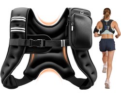VEVOR Gewichtsvest 3,68 kg Trainingsvest met Reflecterende Strepen, Verstelbare Gesp en Praktische Opbergvakken, Fitnessvest voor Krachttraining, Hardlopen, Joggen, Fitness en Spieropbouw