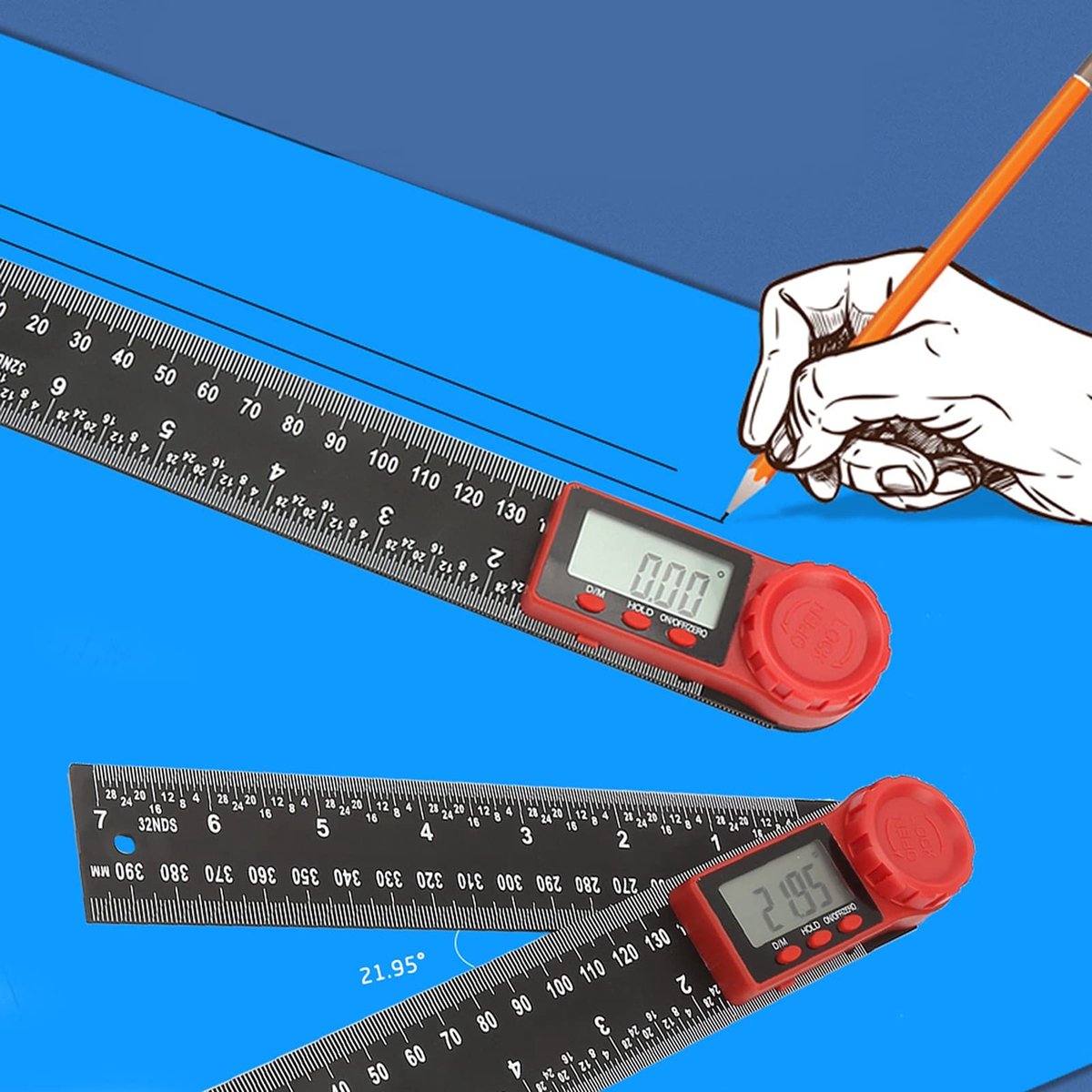Dailygoods - Digitale Hoek Hellingsmeter voor Houtbewerking en DIY-projecten