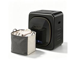 Mini wasdroger - Afvoerdroger - Compacte droger - Wasdroger - 4 kg - LED touchscreen - 6 programma's - Wandmontage - 53,5x46,5x64,5cm - 800W - Zwart