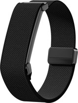 Stravo Nylon Bandje met Magnetische Sluiting – Traploos Verstelbaar – Geschikt voor Fitbit Air – Ademend Sport Horlogebandje – Zwart