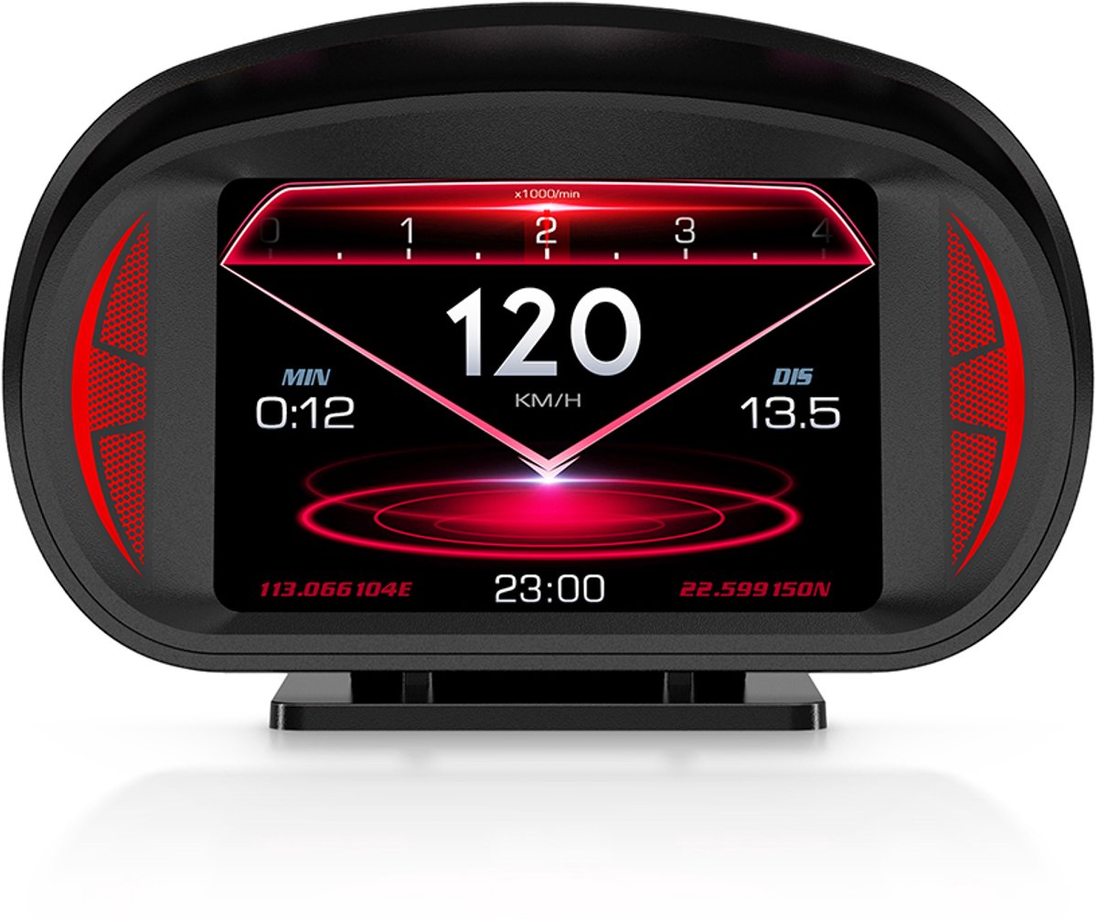 Head-up display (HUD) - met OBD/GPS-snelheidsmeter, alarm en sfeerverlichting - LCD-scanner voor in de auto thumbnail 5